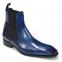 Duca Di Matiste "Empoli" Blue Genuine Italian Calf Leather Ankle Boots.